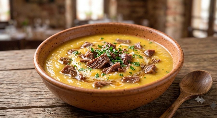 Sopa de Mandioquinha com Carne Seca congelado — Diveneto Alimentos