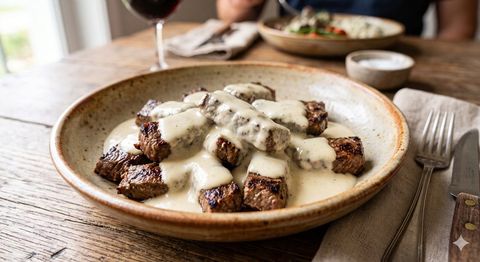 Tiras de Carne ao molho Gorgonzola congelado — Diveneto Alimentos