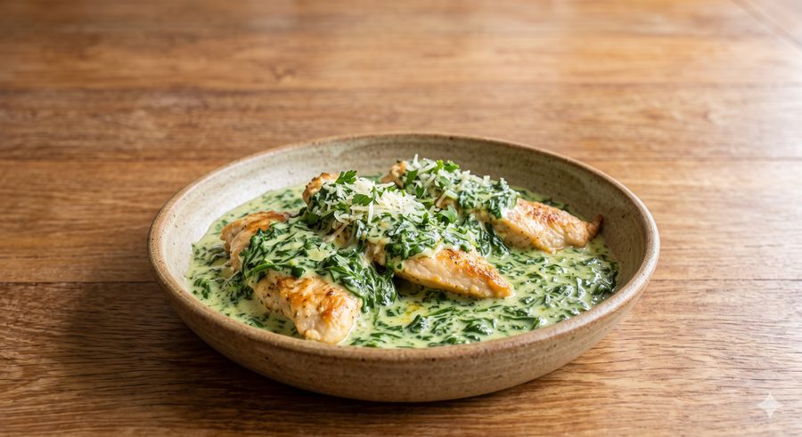 Tiras de Frango ao Molho de Espinafre congelado — Diveneto Alimentos