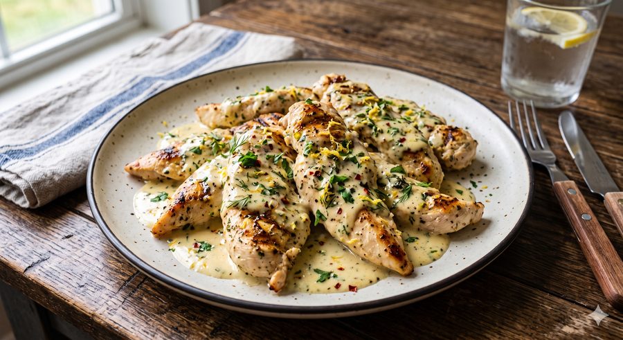 Tiras de Frango ao Molho de Limão congelado — Diveneto Alimentos